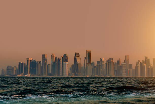 istock City Skyline and buildings at sunset Doha, Qatar 1345560979