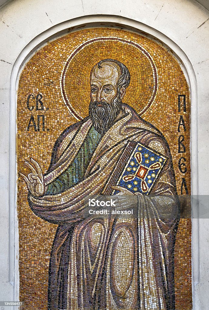 Saint Paul the Apostle Mosaic of Saint Paul the Apostle. Orthodox church in Sevastopol Ukraine Apostle - Worshipper Stock Photo