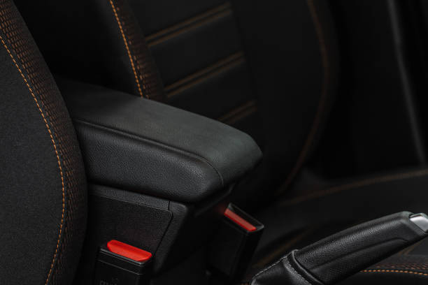istock Armrest in the car for driver. Car armrest 1345565087
