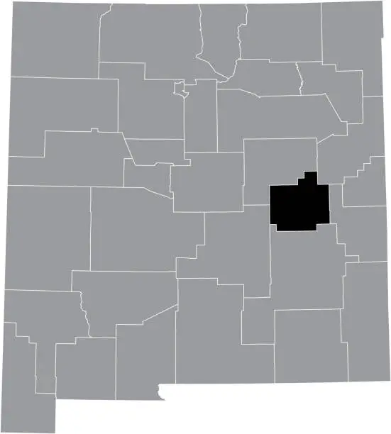 Vector illustration of Location map of the De Baca County of New Mexico, USA