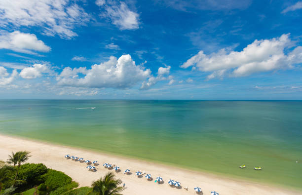 Quiet sea - Naples Florida beach from above