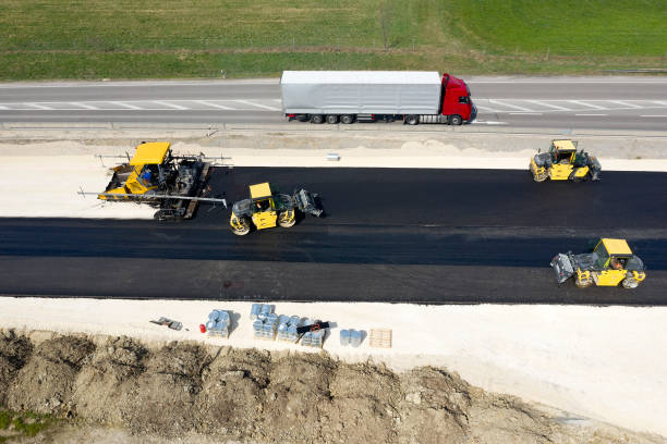 istock Asphalting Works, Aerial View 1345572232