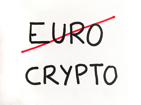 illustration of euro exchange cryptos in Europe