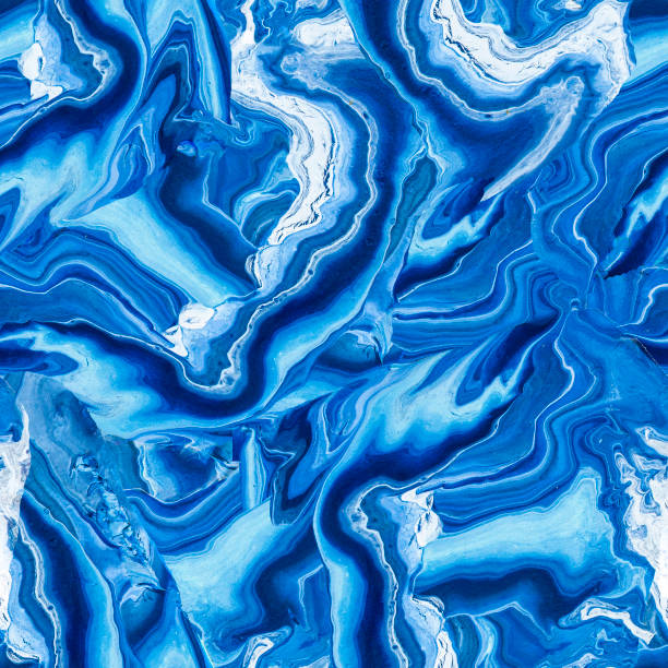 ilustrações de stock, clip art, desenhos animados e ícones de acrylic pouring fluid art seamless background in blue tones with wave marble effect. - mottled blue backgrounds softness