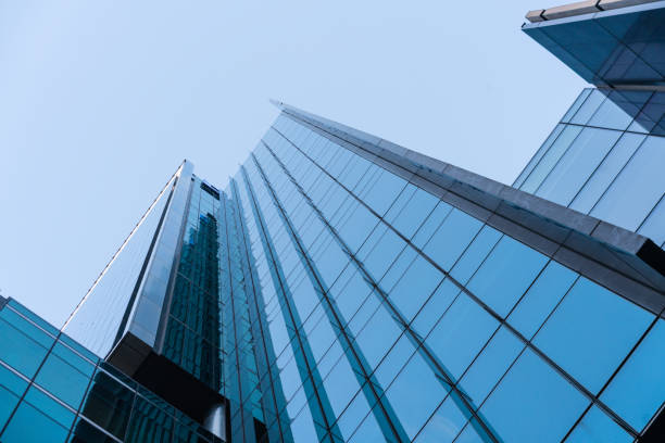 istock Low angle view of business building. 1345575149