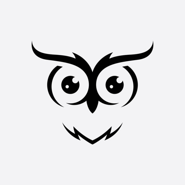 Owl head vector logo  template Owl head vector logo  template unconventional wisdom stock illustrations