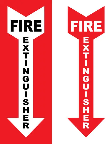 Vector illustration of Fire Extinguisher Arrow Signs