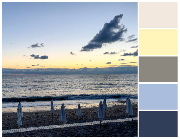 istock Sea sunset colour palette. Color swatch 1345590143