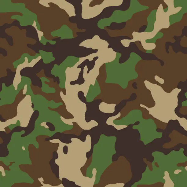 Vector illustration of woodland camouflage seamless