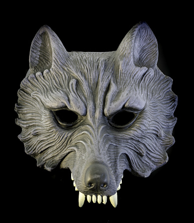 Werewolf Half Mask Isolated Against Black Background
