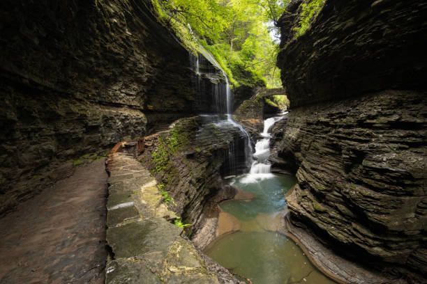 istock Path to Rainbow Falls at Watkins Glen State Park 1345591879