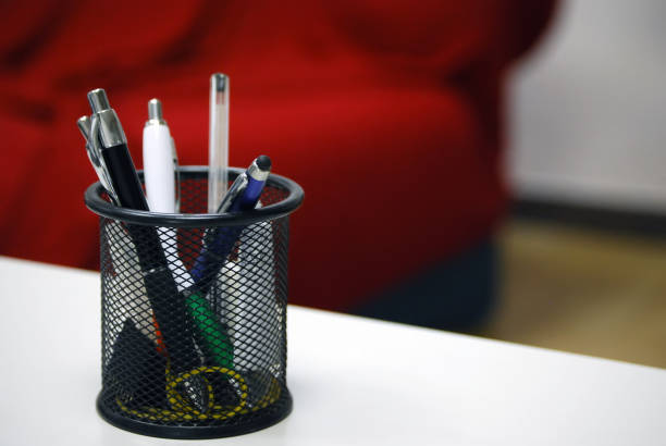 Pen on reception desk for public service