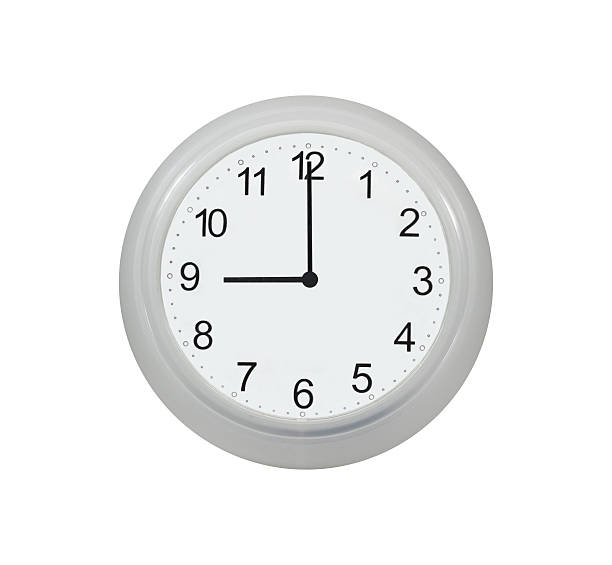 istock Wall clocks showing 9 o'clock isolated on white 134559737