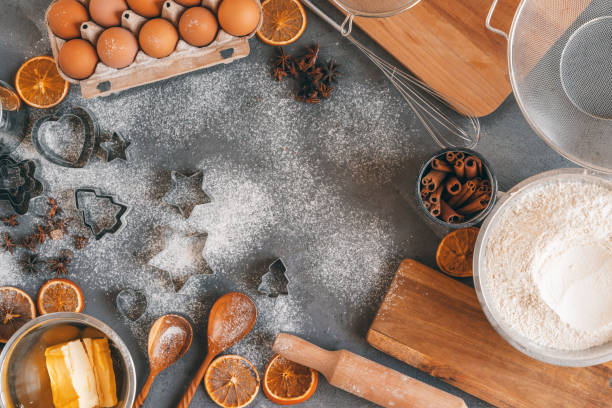 istock Process of cooking dough for Christmas cookies 1345601062