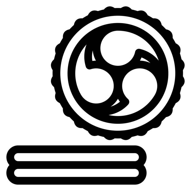 Wadaiko line drawing vector illustration You can change the line thickness of the vector material. (This material is 182px) sho instrument stock illustrations
