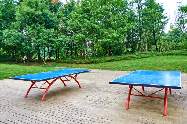 istock Table tennis table outdoors in Chengdu, China 1345609857