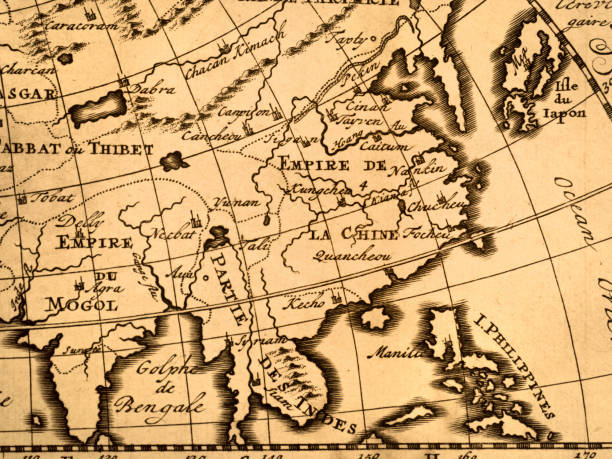 istock Antique old map, East Asia 1345610137
