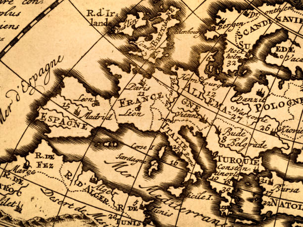 istock Antique old map, europe 1345610737