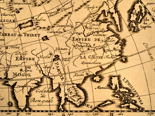 Antique old map, East Asia