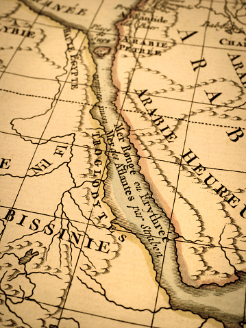 Antique old map, Red Sea