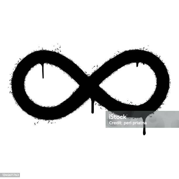 Infinity Graphi Graffiti Infinity Symbol Sprayed Isolated On White Background Vector ...