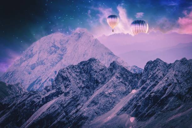 istock Ballon ride over the alps at dawn 1345626611