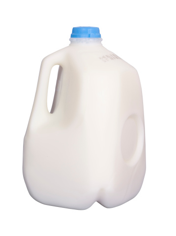 Gallon of milk, isolated w/clipping path