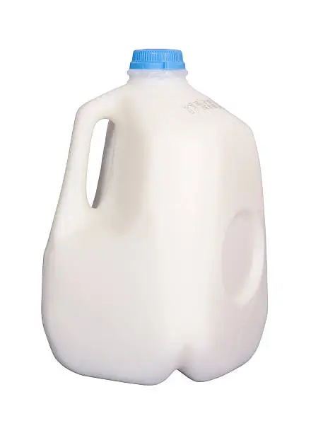 Gallon of milk, isolated w/clipping path