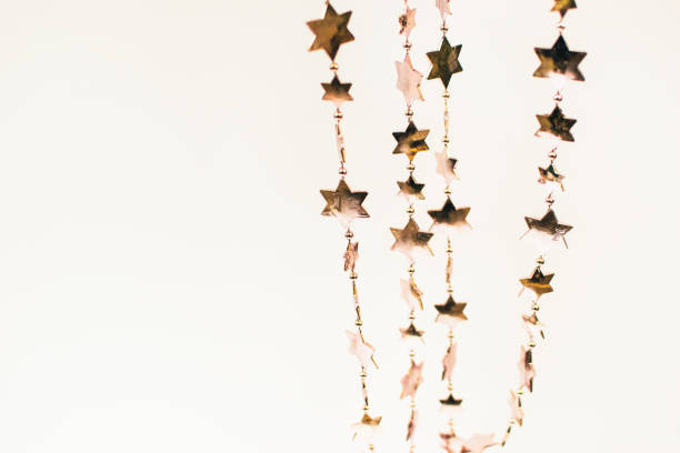 Christmas decorations on white background stock photo