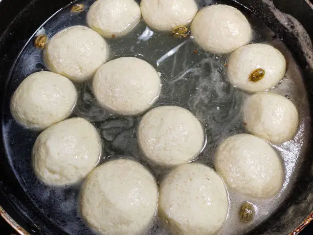 sponge rasgulla in sugar syrup, Rasgulla or Rosogolla or Rosgola or Rasagola is a South Asian syrupy dessert popular in the Indian subcontinent and regions with South Asian diaspora.