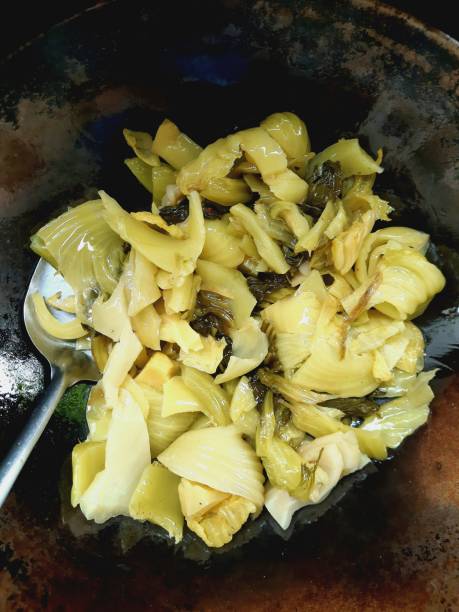istock Pickled Chinese Cabbage in cooking pan. 1345632450