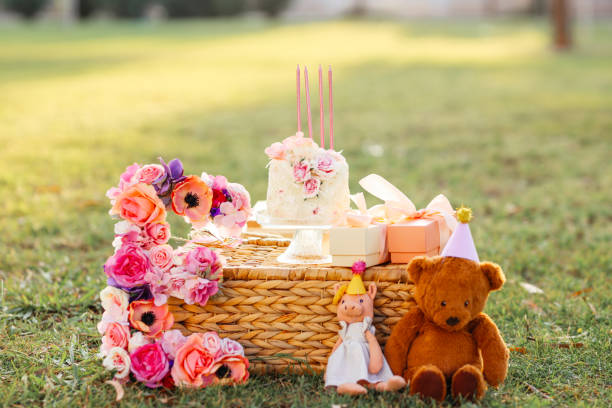 istock Birthday party for cute child 1345633548