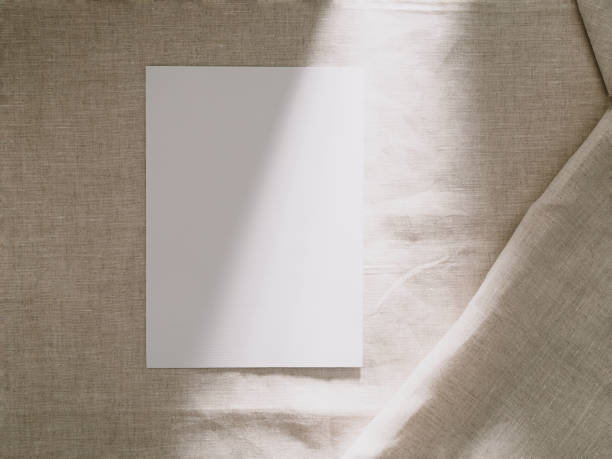 istock Invitation card mockup, blank greeting card template. Flat lay, Minimalist style 1345634515