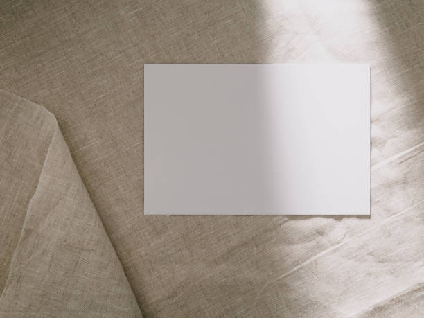 istock Invitation card mockup, blank greeting card template. Flat lay, Minimalist style 1345634565