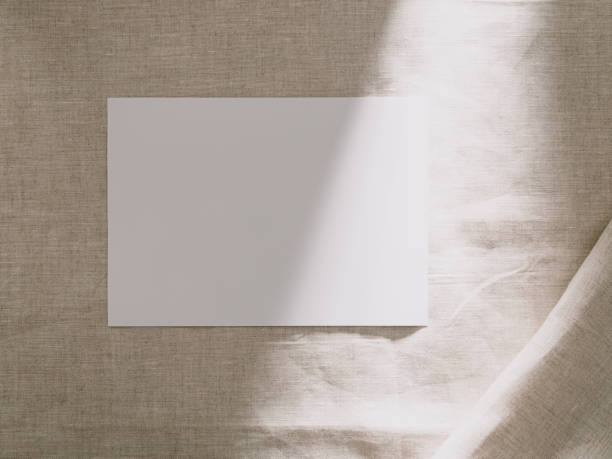 istock Invitation card mockup, blank greeting card template. Flat lay, Minimalist style 1345634569