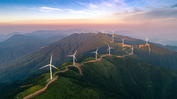 istock Large-scale wind power generation in mountainous areas 1345634725