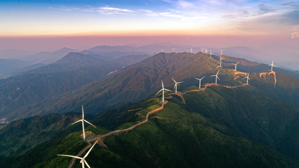 istock Large-scale wind power generation in mountainous areas 1345634756