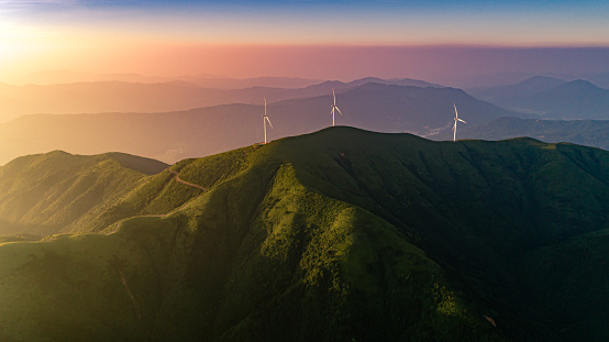 Large-scale wind power generation in mountainous areas
