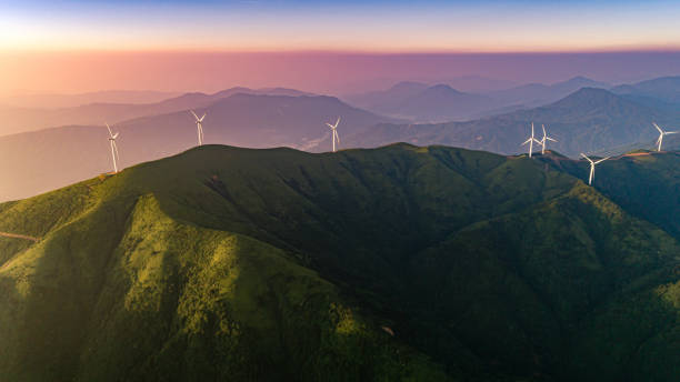 istock Large-scale wind power generation in mountainous areas 1345634811
