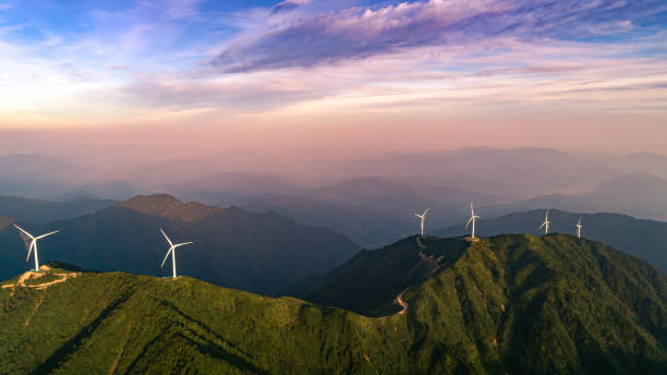 istock Large-scale wind power generation in mountainous areas 1345635322