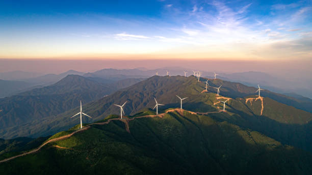 istock Large-scale wind power generation in mountainous areas 1345635334