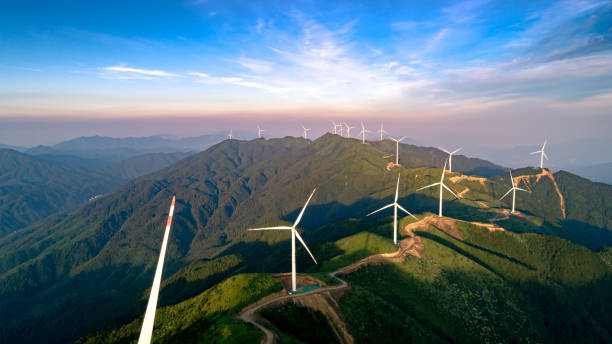 istock Large-scale wind power generation in mountainous areas 1345635419