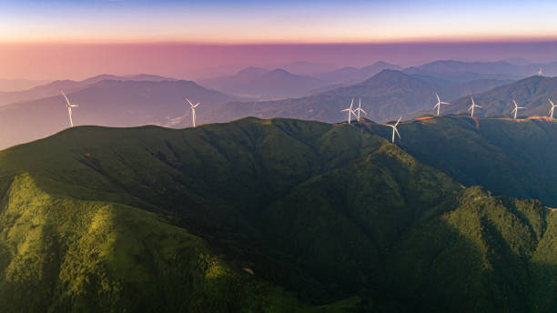 istock Large-scale wind power generation in mountainous areas 1345635511