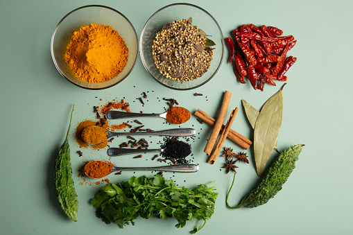 A collection of Indian ingredients and spices