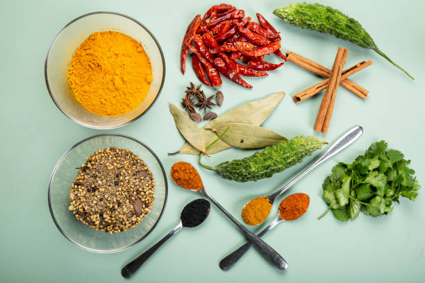 Indian cuisine ingredients stock photo