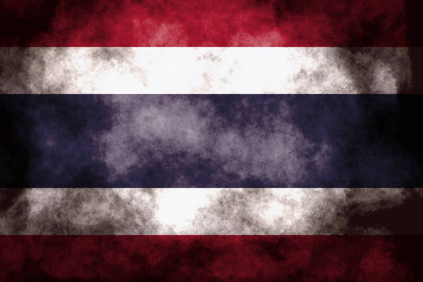 Closeup of grunge Thailand flag Closeup of grunge Thailand flag 國旗 stock pictures, royalty-free photos & images