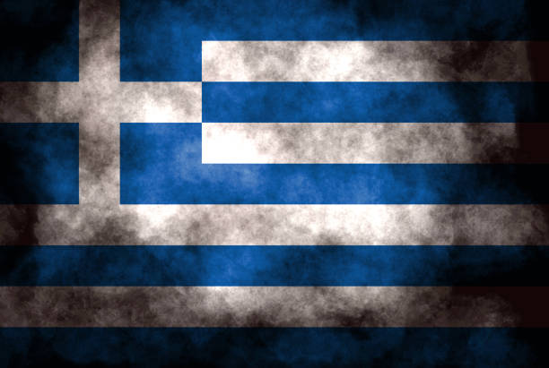 Closeup of grunge Greek flag Closeup of grunge Greek flag 國家名勝 stock pictures, royalty-free photos & images