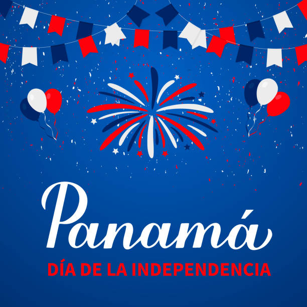 ilustrações de stock, clip art, desenhos animados e ícones de panama independence day lettering in spanish. national holiday celebrated in november. vector template for typography poster, banner, greeting card, flyer, etc - panama