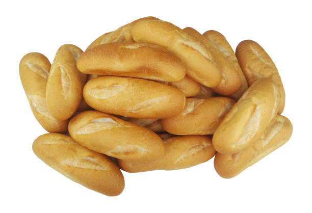 istock Heap of wheat bread buns isolated 1345642453