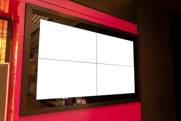 istock Display mockup in shopping mall. Modern multimedia billboard 1345644444